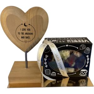 Hart - I love you to the moon and back - Bonbons - Lint: Speciaal voor jou - Cadeauverpakking