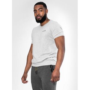 Body & Fit Essential Casual T-Shirt - Sportshirt Heren - Fitness Top Mannen – Maat S - Grijs