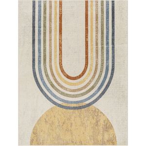 SURYA Vloerkleed - Woonkamer, Slaapkamer - Afwasbaar Scandinavisch Tapijt BARBARA - Meerkleurig/Beige - 160x213 cm