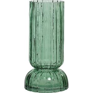 Decoris vaas/bloemenvaas - glas - D13 x H26 cm - groen