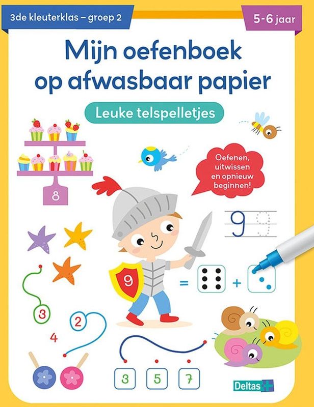 Mijn oefenboek op afwasbaar papier Leuke telspelletjes 5-6 jaar