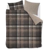 Riviera Maison Cozy Check dekbedovertrek - Lits-Jumeaux XL - 260x200/220 - Bruin