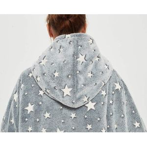 Hoodie-deken voor dames, flanel fleece pullover, sweatshirt, deken, wollige sherpa tv-deken met mouwen, fruitprint-, dierenprint-patroon, oversized, capuchon, pullover, knuffeldeken, eenheidsmaat