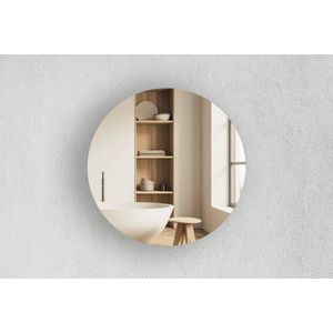 Ronde Spiegel - Toiletspiegel - Brons - Diameter: 20 cm - Dikte: 4 mm - In Nederland Geproduceerd - Incl. Spiegelmontageset - Top Kwaliteit Wandspiegel Zonder Lijst