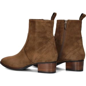 Notre-V 3221 Enkellaarsjes - Enkelboots met rits - Dames - Cognac - Maat 41