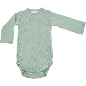 Lodger Romper lange mouwen - Overslagromper - Katoen - Maat 62 - 2-4M - Groen