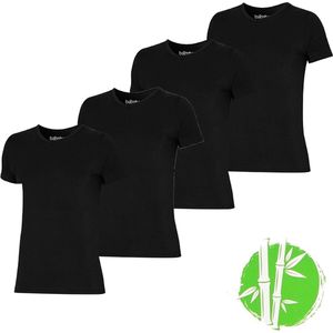 Apollo bamboo heren t-shirts | V-hals | MAAT S | 4-pack | zwart