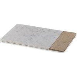 Marmeren Serveerplank - BWARI - Mangohout & Wit Marmer - Small (2 x 23.5 x 16.5 cm)