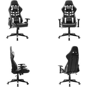vidaXL Gamestoel kunstleer zwart en wit - Gamingstoel - Gamingstoelen - Racingstoel - Racingstoelen
