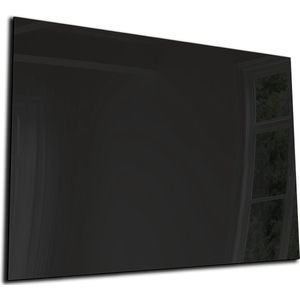 Designglas Whiteboard - Gehard Glas - Magneetbord - Memobord - Magnetisch - Krasbestendig - Frameless - 90x60cm - Zwart