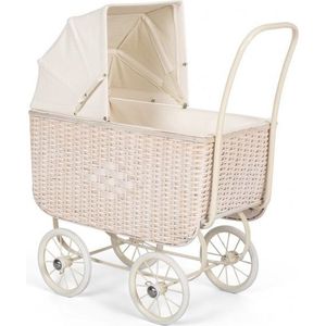 Puch Poppenwagen Retro Rotan creme