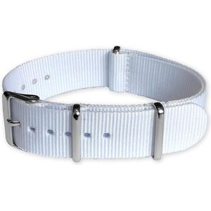 NATO Horlogeband G10 Military Nylon Strap - Original NATOS.com® - Wit 18mm