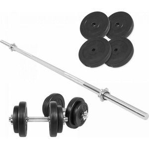 Gorilla Sports Halterset 60 kg - Kunststof - Halters met Gewichten - 30 mm