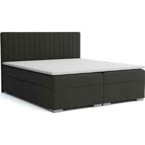 Meuba Home - Elysium Boxspring - Zwart - 180x200 - Stof - Met topper 8cm