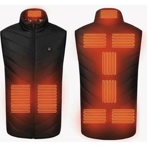 Verwarmd Vest | 9 Warmte-zones (25-50 C°) | 4-8 Uur Warmte | Elektrische Bodywarmer | Heated Vest | Thermokleding | Verwarmde kleding | Effectief & Functioneel | Werkt met Powerbank (usb-a) | Wintersport | Outdoor | Maat EXTRA LARGE (valt klein)