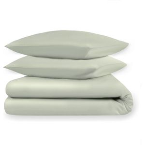 Dream Sheets - luxe dekbedovertrek - 200x200/250 tweepersoons (set) - katoen satijn - Sage Green - glanslook - Luxe geschenkverpakking