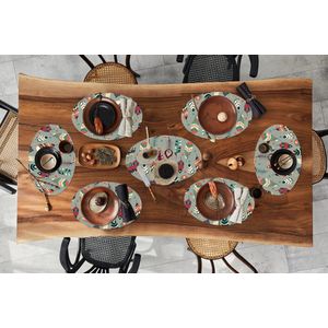 Placemats ovaal - Onderleggers - Ovale placemats - Tieners - Veren - Patronen - 10 stuks