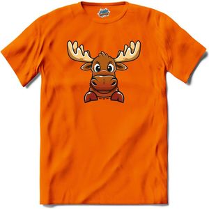 Rendier Buddy - T-Shirt - Meisjes - Oranje - Maat 12 jaar