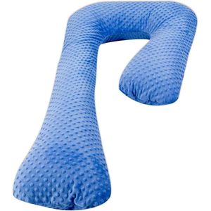 Zijslaapkussen - 235 cm - minky stof - blauw