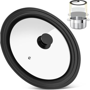Pannendeksel 28 cm, 30 cm en 32 cm - Glazen deksel met siliconenrand - Hittebestendig - Diversen maten