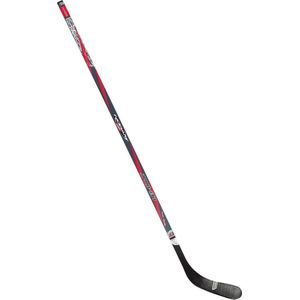 Nijdam IJshockeystick Hout/Glasfiber Jr - 137 cm - Antraciet/Rood/Zilver/Zwart - Rechts