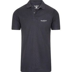 Heren Polo SS met Ballin Est. 2013 Basic Polo Print - Grijs - Maat XXL