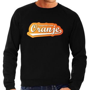 Grote maten zwarte fan sweater voor heren - supporter van oranje - Holland / Nederland supporter - EK/ WK trui / outfit XXXL