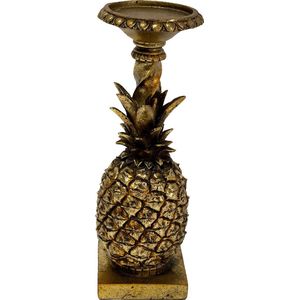 Kandelaar goud ananas kaarshouder kaars waxinelichthouder woondecoratie woonaccessoires interieur kaarsenstandaard