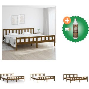 vidaXL Bedframe massief hout honingbruin 180x200 cm 6FT Super King - Bed - Inclusief Houtreiniger en verfrisser