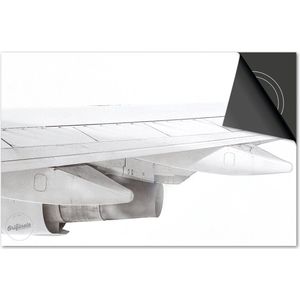 Inductie beschermer 60x60 - afdekplaat inductie mat - Dietrix Kookplaat beschermer - Exclusief - Wit - Vliegtuig