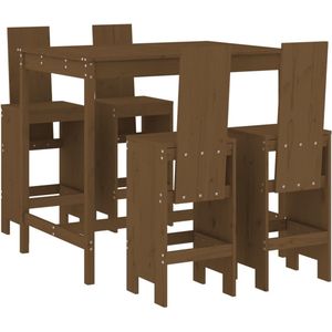 vidaXL 5-delige Tuinbarset massief grenenhout honingbruin - Tuinbarset - Tuinbarsets - Tuinset - Eethoek