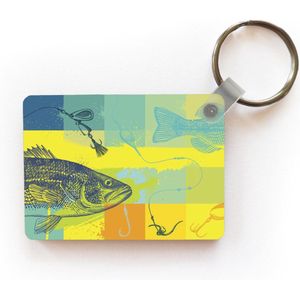 Sleutelhanger - Gekleurde illustratie van een vis - Uitdeelcadeautjes - Plastic