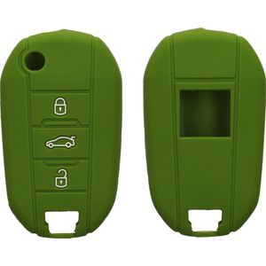 kwmobile autosleutel hoesje geschikt voor Peugeot Citroen 3-knops inklapbarep autosleutel - Autosleutel behuizing in groen