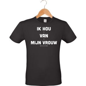 Mannen T-shirt  - Ik hou van mijn vrouw (als ze bier voor me haalt) - zwart - maat XXXL