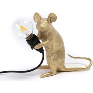 Seletti Mouse Sitting Tafellamp USB Goud