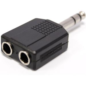 BeMatik - TRS stereo audio duplicator 1xjack 6.3mm mannelijk naar 2xjack 6.3mm vrouwelijk