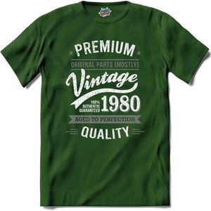 Vintage Legend Sinds 1980 - verjaardag en feest cadeau - Kado tip - T-Shirt - Unisex - Bottle Groen - Maat 3XL