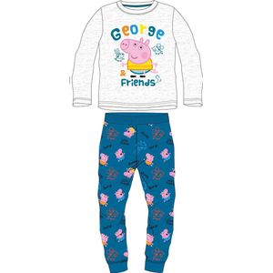 Peppa Pig George pyjama katoen licht grijs/blauw maat 110