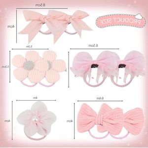 Haarelastiekjes voor meisjes - Set van 10 - Transparant - L