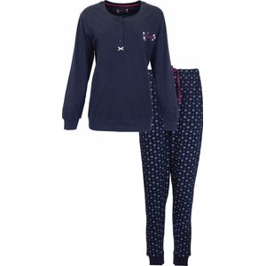 Tenderness Dames Pyjama - Lange Mouwen - Donker Blauw - Maat L
