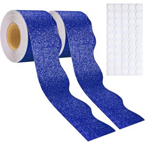 Kleurrijke Klaslokaalgrenzen - Bulletin Board Borders - 2 rollen inclusief 50 kleefpunten - Blauw