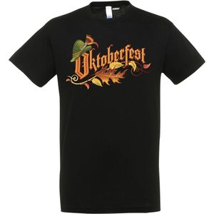 T-shirt Oktoberfest hoed | Oktoberfest dames heren | Tiroler outfit | Carnavalskleding dames heren | Zwart | maat L
