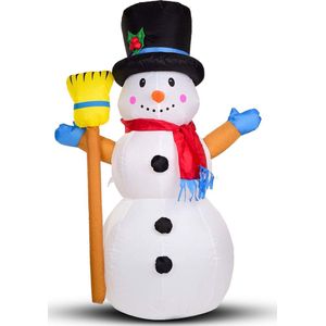 Kerstverlichting Buiten op Netstroom - Opblaasbare Sneeuwpop met RGB LED verlichting - 120cm - IP44 waterbestendig