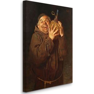 Gaetano Belli - Monk with a Bottle of Wine (19th Cent.) - Monnik met een Fles Wijn (19e eeuw) - 3:2