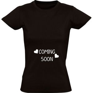 Coming soon Dames T-shirt - aankondiging - bekend maken - baby - zwangerschap - zwanger
