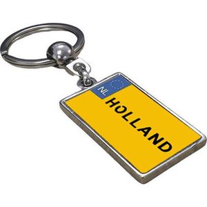 Holland Sleutelhanger - Kenteken Sleutelhanger met Holland - Holland Keychain - NL Nummerplaat met tekst Holland - Auto