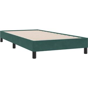 vidaXL - Bedframe - zonder - matras - 100x220 - cm - fluweel - donkergroen