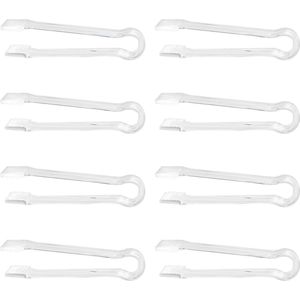 - Pack of 8 plastic ice tongs lunch clips - transparent mini clips - 16 cm buffet clips - suitable for buffet barbecue dessert etc.