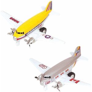 Speelgoed Propellor Vliegtuigen Setje van 2 Stuks Geel en Grijs 12 cm