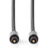 Optische Audiokabel - TosLink Male - TosLink Male - 3.00 M - Rond - Katoen - Gun Metal Grijs